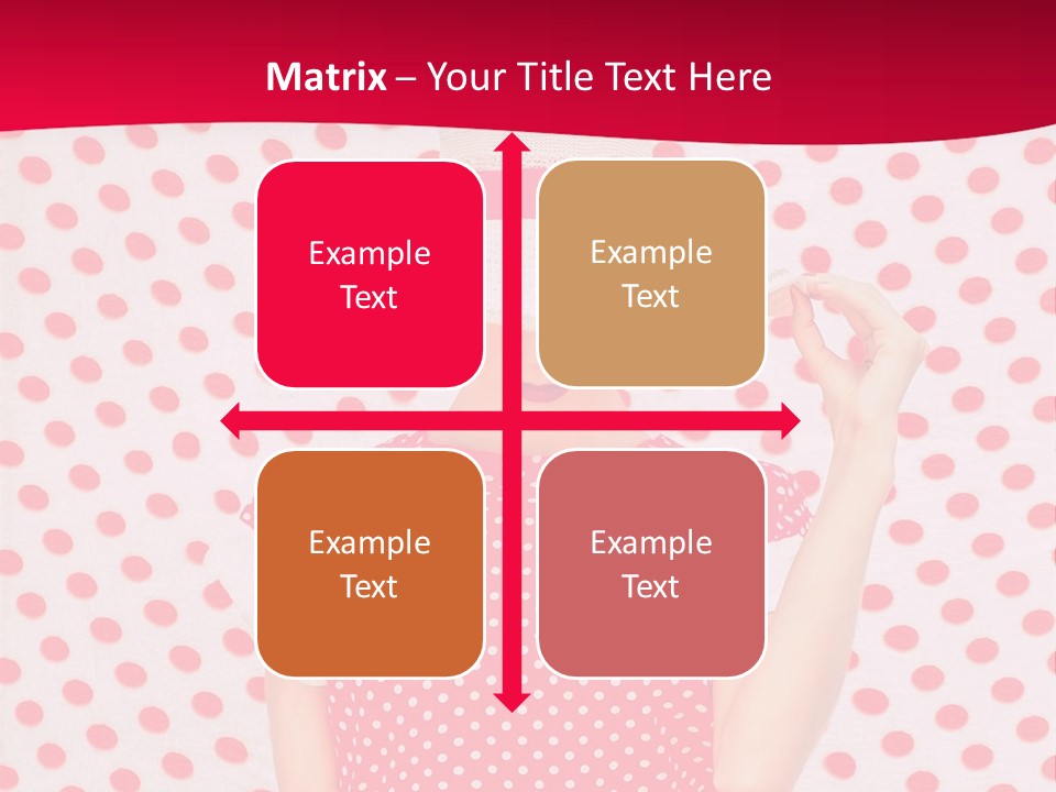 A Woman In A Red Polka Dot Dress And White Hat PowerPoint Template