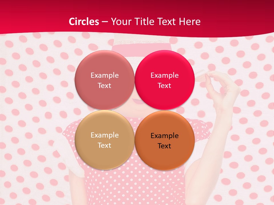 A Woman In A Red Polka Dot Dress And White Hat PowerPoint Template
