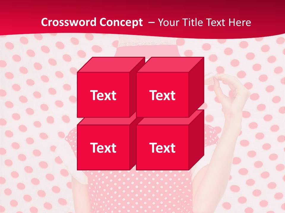 A Woman In A Red Polka Dot Dress And White Hat PowerPoint Template