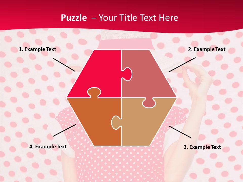 A Woman In A Red Polka Dot Dress And White Hat PowerPoint Template