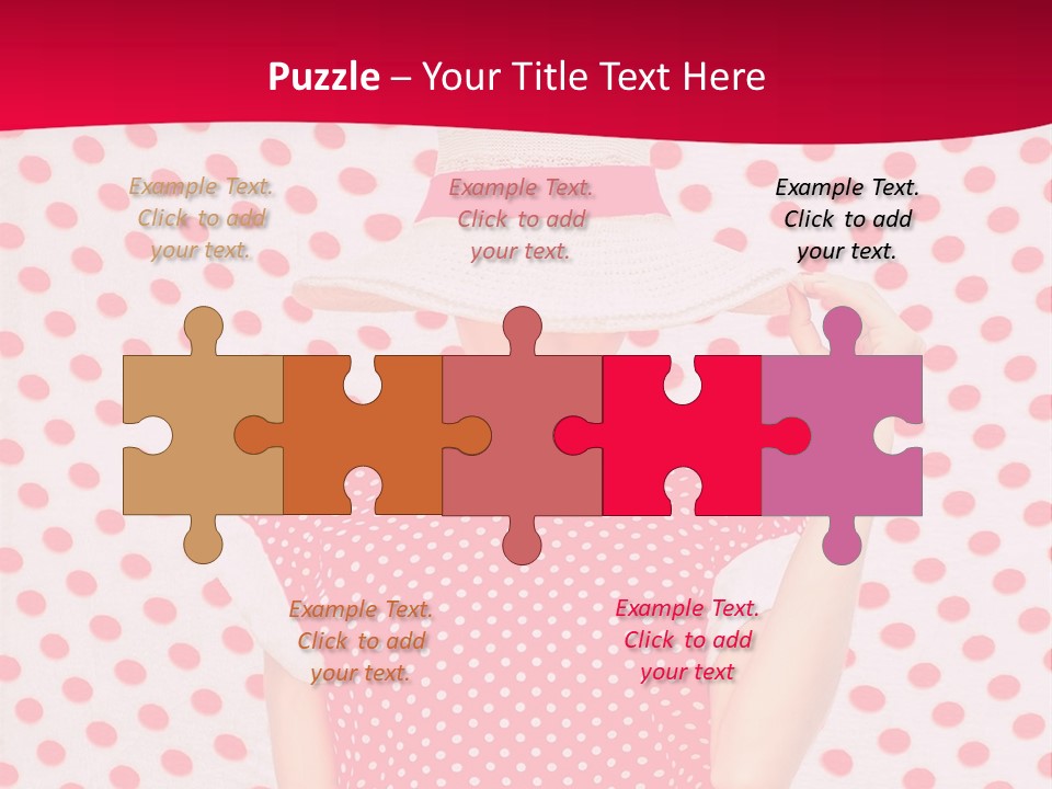 A Woman In A Red Polka Dot Dress And White Hat PowerPoint Template