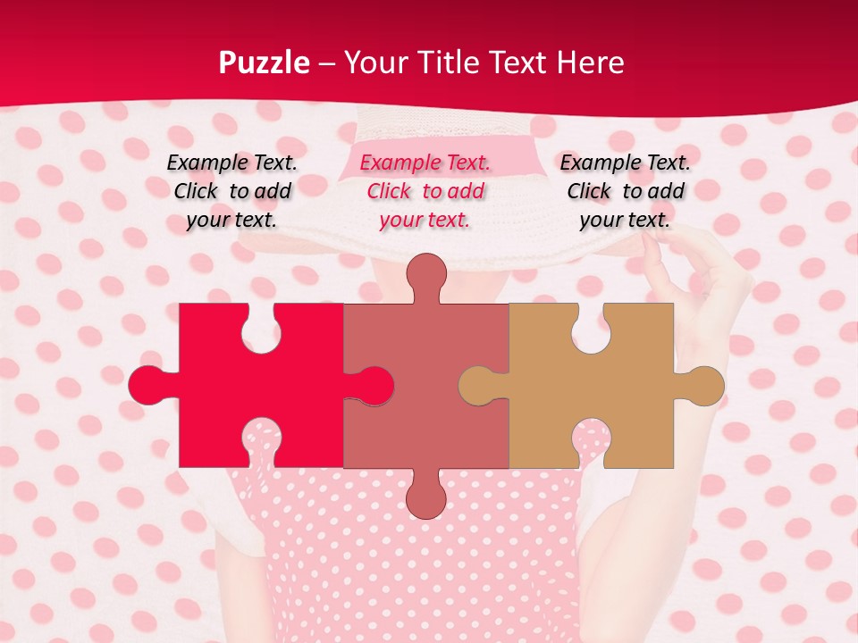A Woman In A Red Polka Dot Dress And White Hat PowerPoint Template