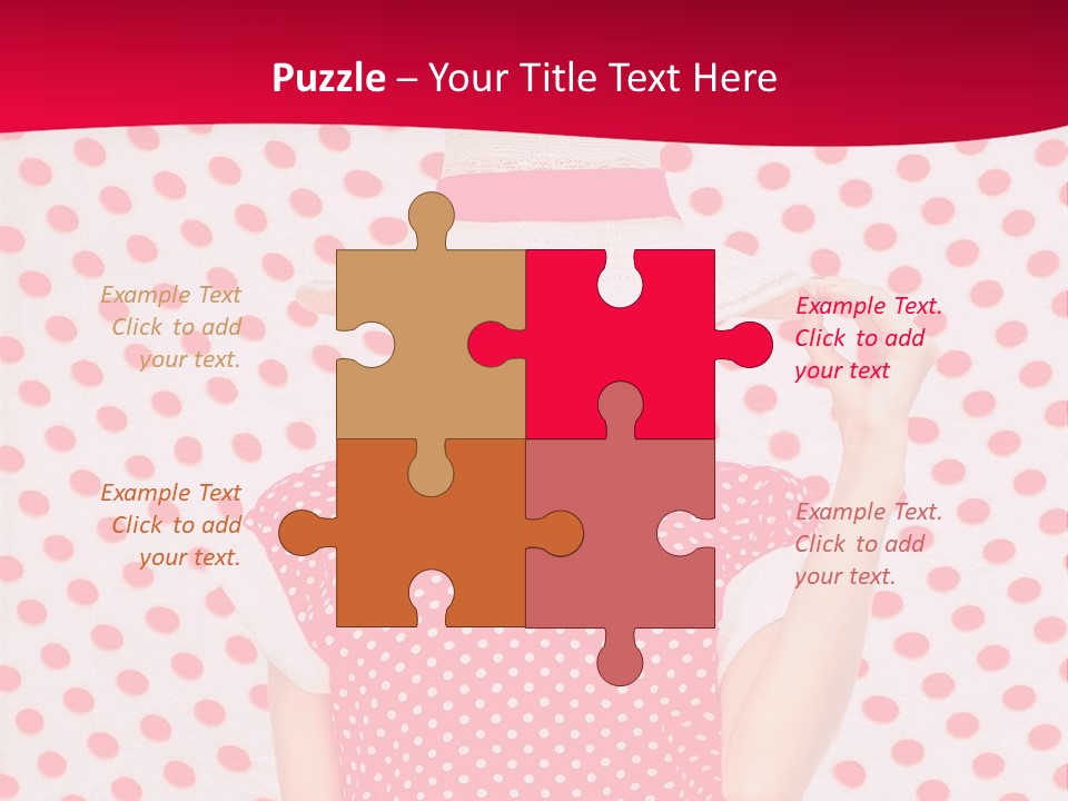 A Woman In A Red Polka Dot Dress And White Hat PowerPoint Template