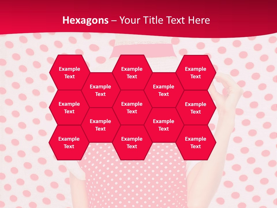 A Woman In A Red Polka Dot Dress And White Hat PowerPoint Template