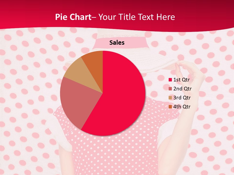 A Woman In A Red Polka Dot Dress And White Hat PowerPoint Template