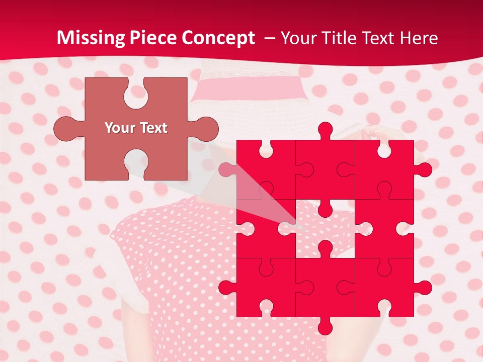 A Woman In A Red Polka Dot Dress And White Hat PowerPoint Template