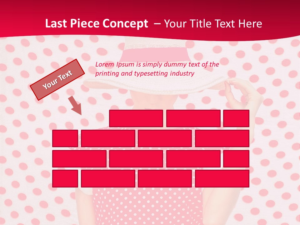A Woman In A Red Polka Dot Dress And White Hat PowerPoint Template