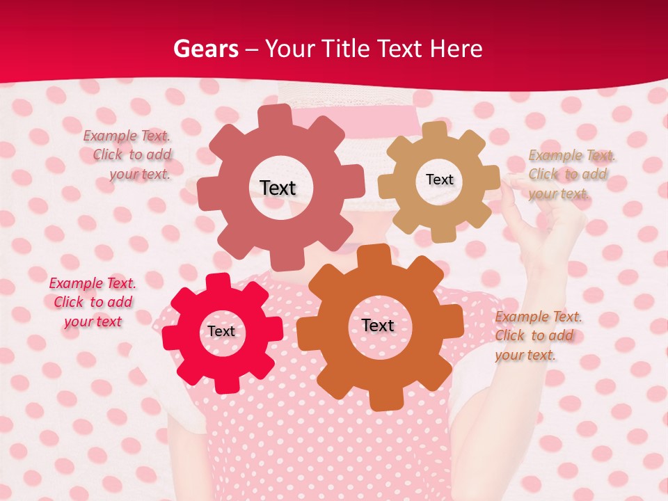 A Woman In A Red Polka Dot Dress And White Hat PowerPoint Template