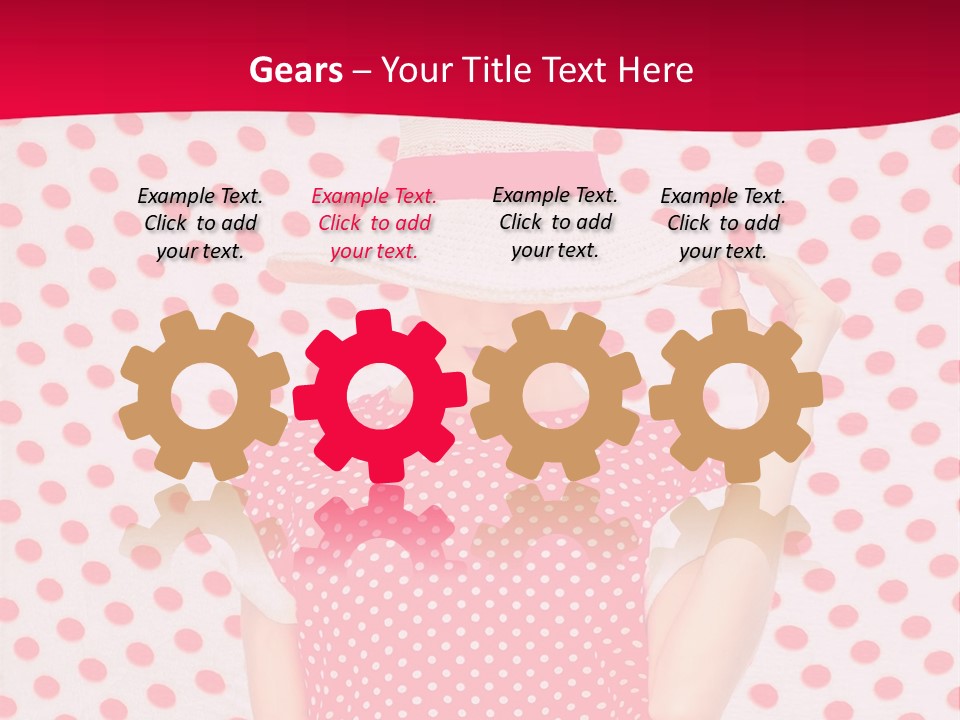 A Woman In A Red Polka Dot Dress And White Hat PowerPoint Template