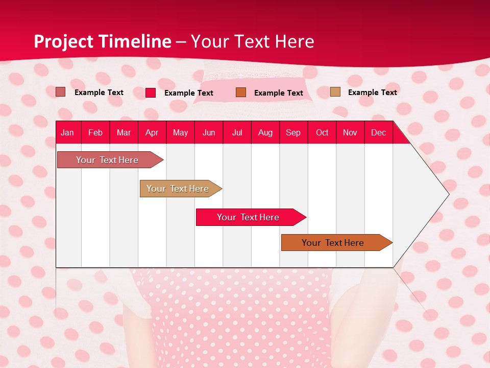 A Woman In A Red Polka Dot Dress And White Hat PowerPoint Template