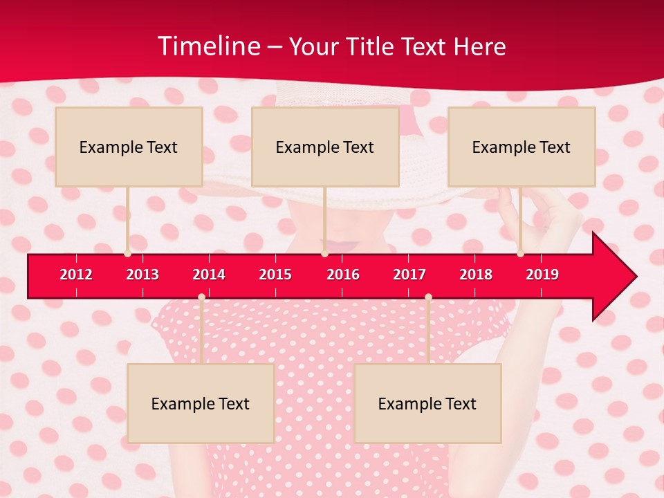 A Woman In A Red Polka Dot Dress And White Hat PowerPoint Template