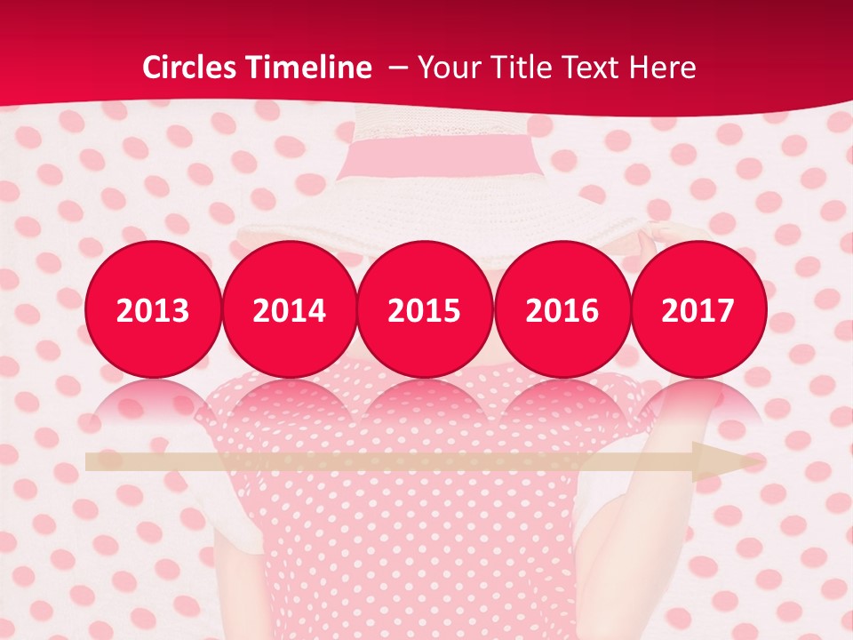 A Woman In A Red Polka Dot Dress And White Hat PowerPoint Template