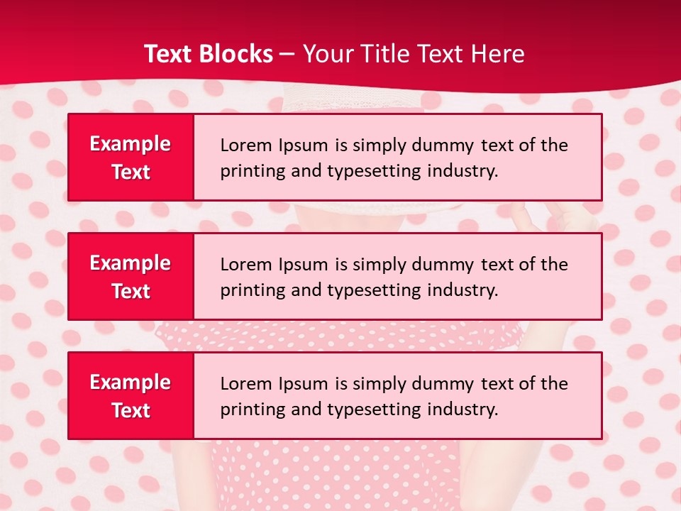 A Woman In A Red Polka Dot Dress And White Hat PowerPoint Template