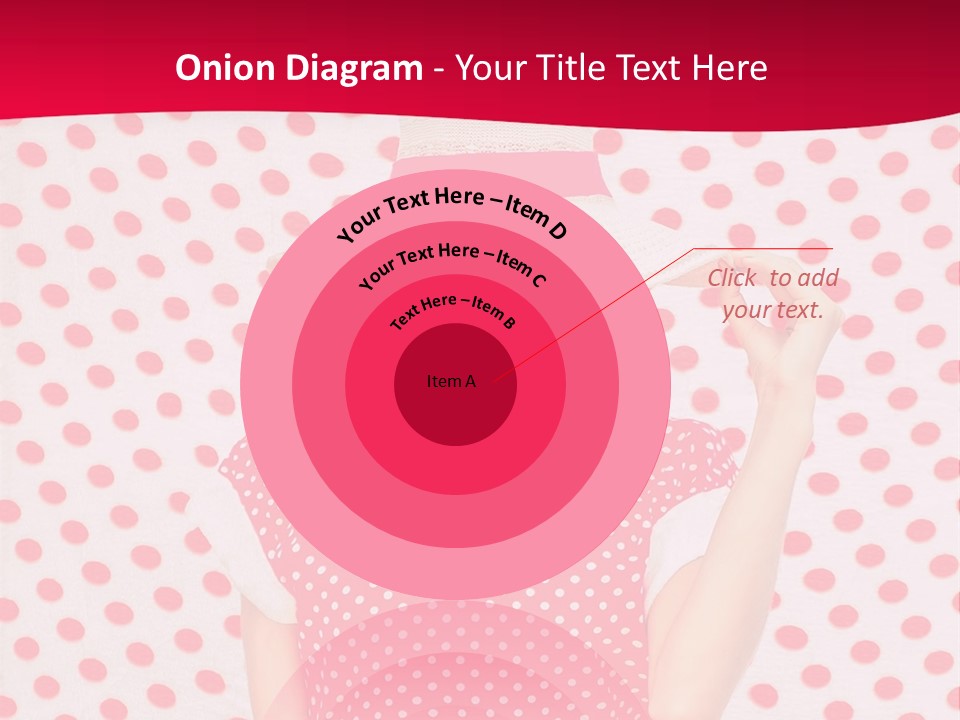 A Woman In A Red Polka Dot Dress And White Hat PowerPoint Template