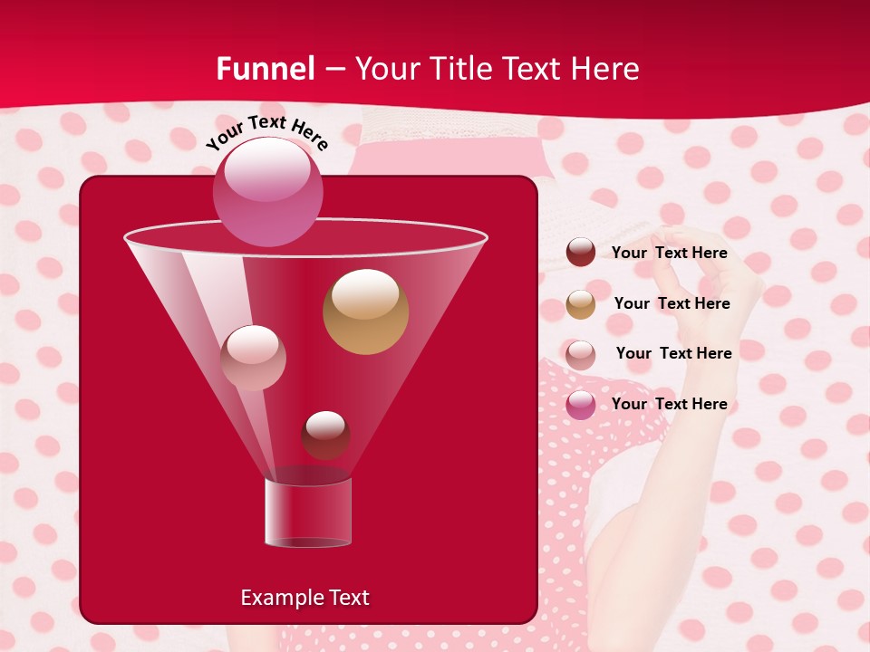 A Woman In A Red Polka Dot Dress And White Hat PowerPoint Template