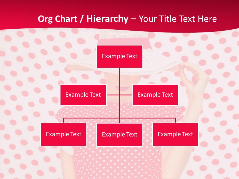 A Woman In A Red Polka Dot Dress And White Hat PowerPoint Template