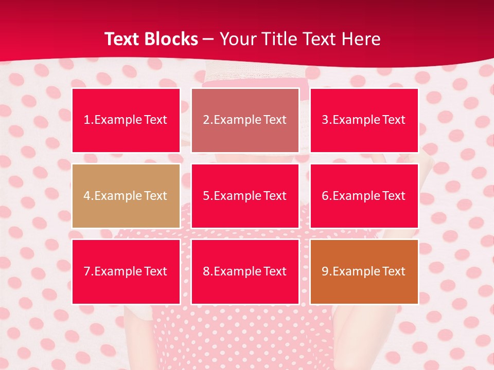 A Woman In A Red Polka Dot Dress And White Hat PowerPoint Template