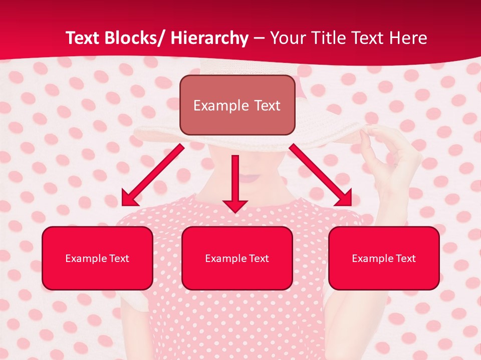 A Woman In A Red Polka Dot Dress And White Hat PowerPoint Template