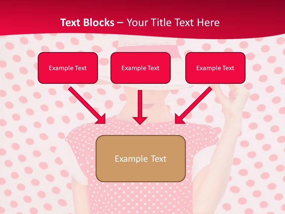 A Woman In A Red Polka Dot Dress And White Hat PowerPoint Template