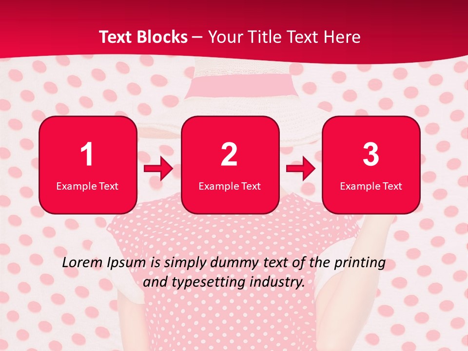 A Woman In A Red Polka Dot Dress And White Hat PowerPoint Template