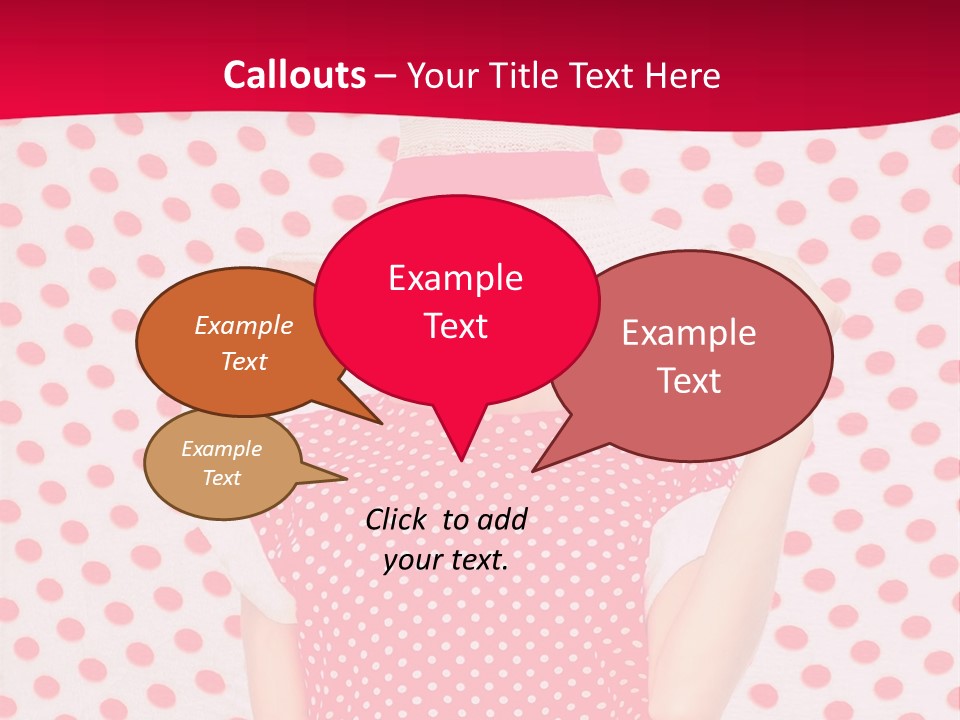 A Woman In A Red Polka Dot Dress And White Hat PowerPoint Template
