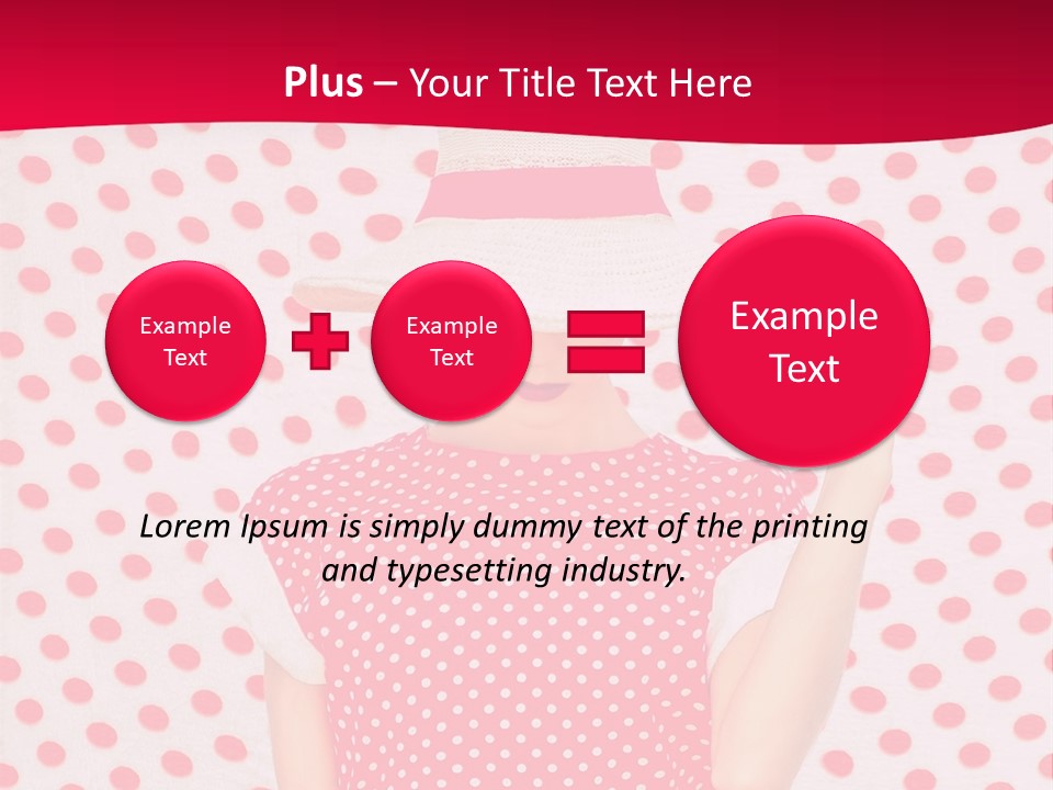 A Woman In A Red Polka Dot Dress And White Hat PowerPoint Template
