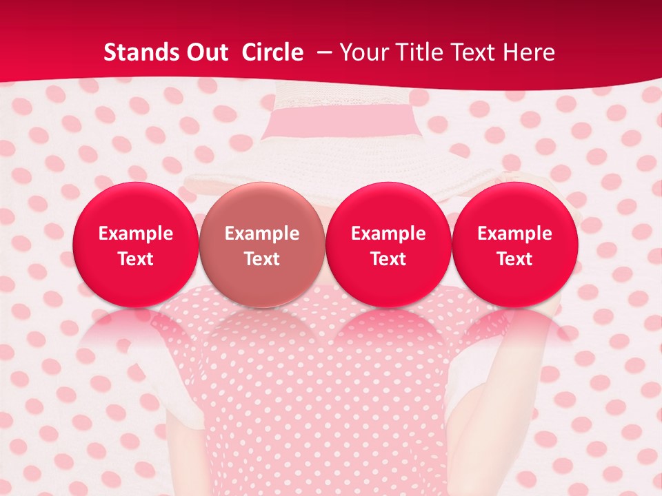 A Woman In A Red Polka Dot Dress And White Hat PowerPoint Template