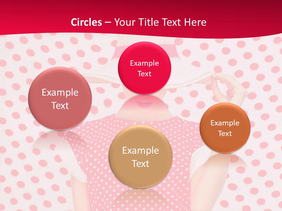 A Woman In A Red Polka Dot Dress And White Hat PowerPoint Template