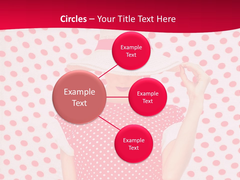 A Woman In A Red Polka Dot Dress And White Hat PowerPoint Template