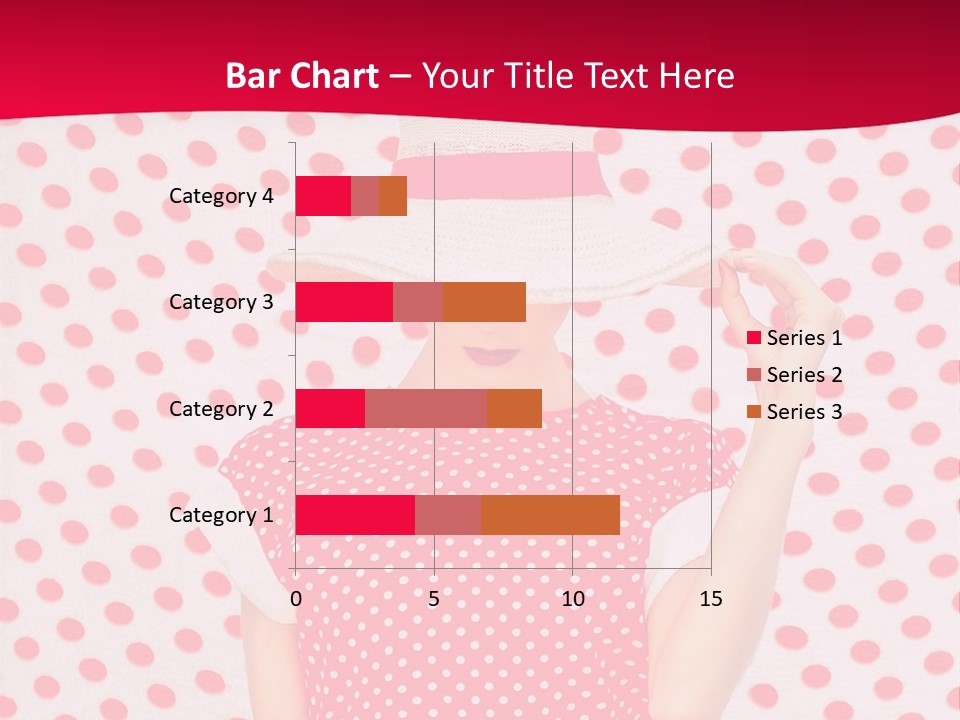 A Woman In A Red Polka Dot Dress And White Hat PowerPoint Template