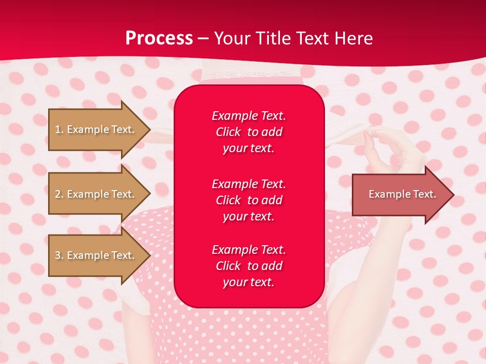 A Woman In A Red Polka Dot Dress And White Hat PowerPoint Template