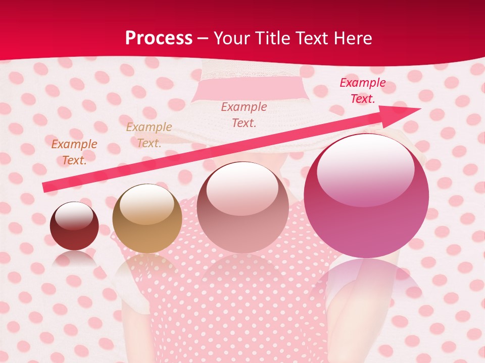 A Woman In A Red Polka Dot Dress And White Hat PowerPoint Template