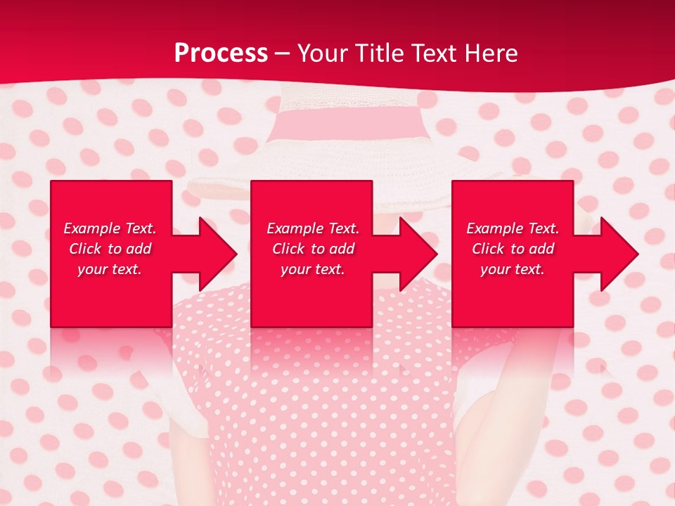 A Woman In A Red Polka Dot Dress And White Hat PowerPoint Template