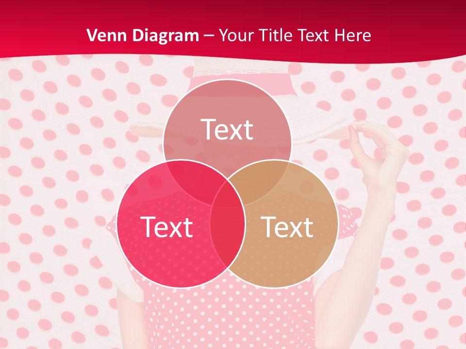 A Woman In A Red Polka Dot Dress And White Hat PowerPoint Template