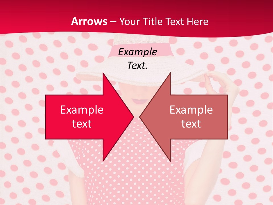 A Woman In A Red Polka Dot Dress And White Hat PowerPoint Template