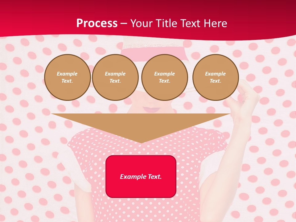 A Woman In A Red Polka Dot Dress And White Hat PowerPoint Template