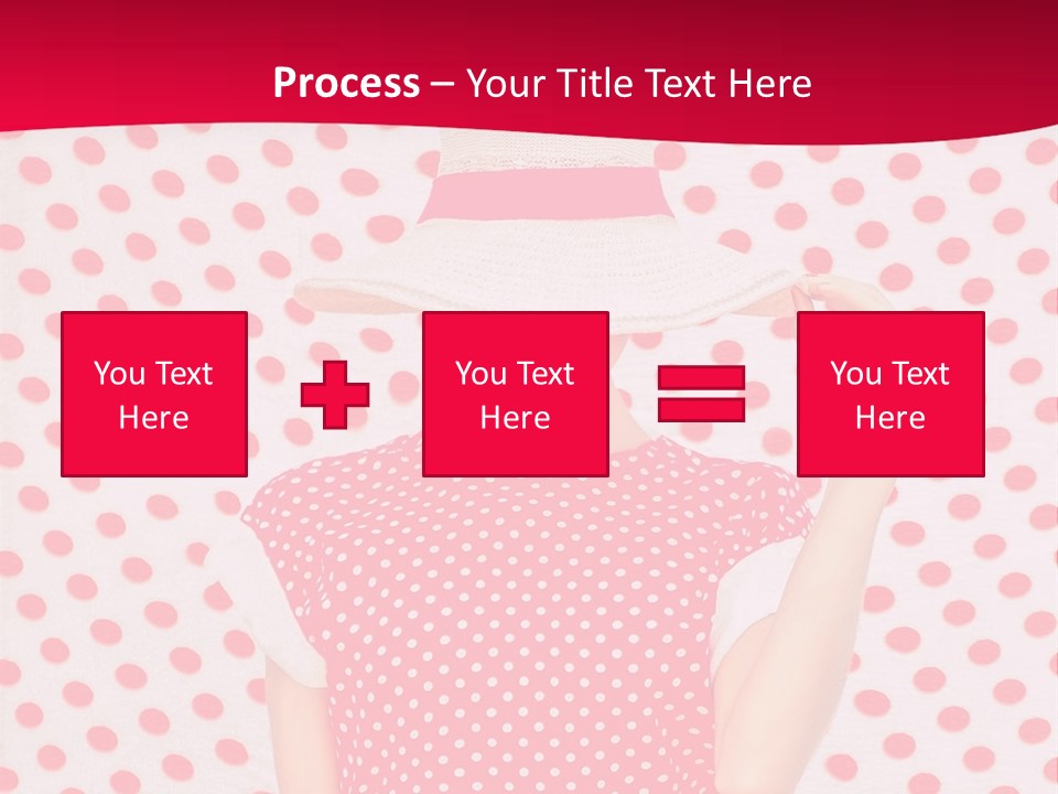 A Woman In A Red Polka Dot Dress And White Hat PowerPoint Template