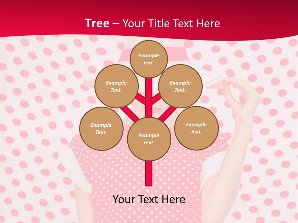 A Woman In A Red Polka Dot Dress And White Hat PowerPoint Template