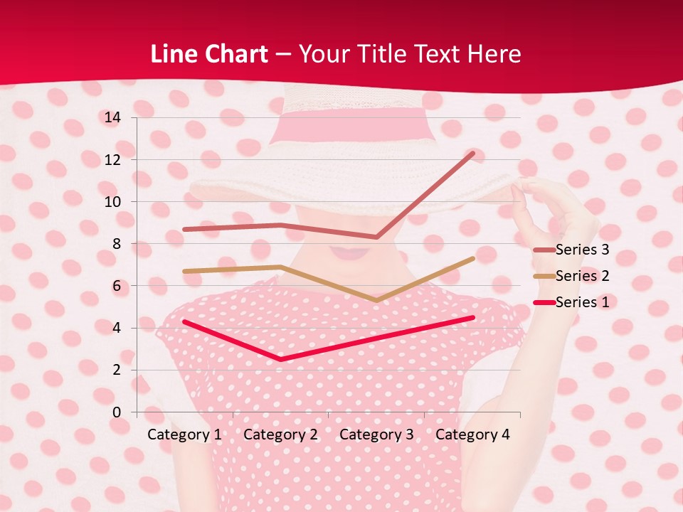 A Woman In A Red Polka Dot Dress And White Hat PowerPoint Template