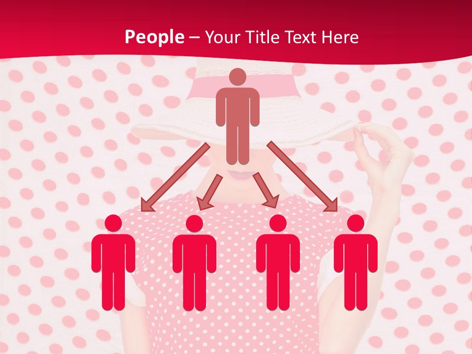 A Woman In A Red Polka Dot Dress And White Hat PowerPoint Template