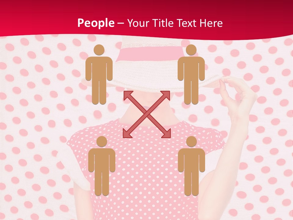 A Woman In A Red Polka Dot Dress And White Hat PowerPoint Template