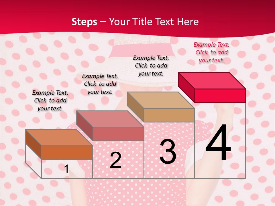 A Woman In A Red Polka Dot Dress And White Hat PowerPoint Template