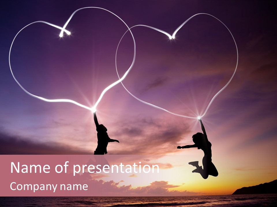 A Couple Of People Flying Through The Air PowerPoint Template
