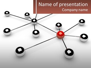 A Red Ball Is Surrounded By Black Balls PowerPoint Template