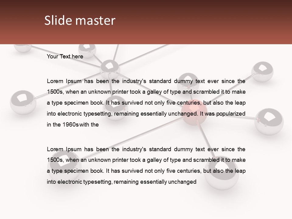 A Red Ball Is Surrounded By Black Balls PowerPoint Template