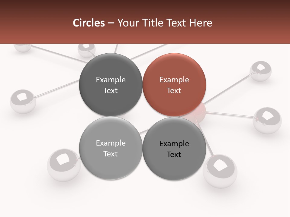 A Red Ball Is Surrounded By Black Balls PowerPoint Template