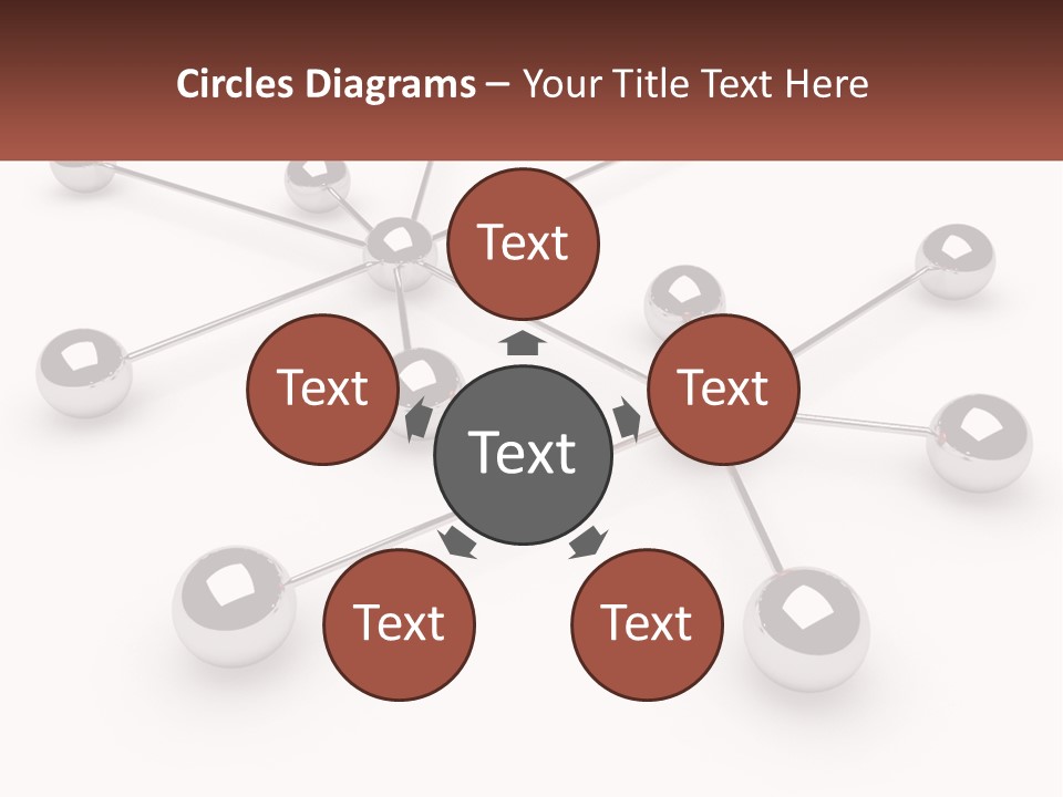 A Red Ball Is Surrounded By Black Balls PowerPoint Template