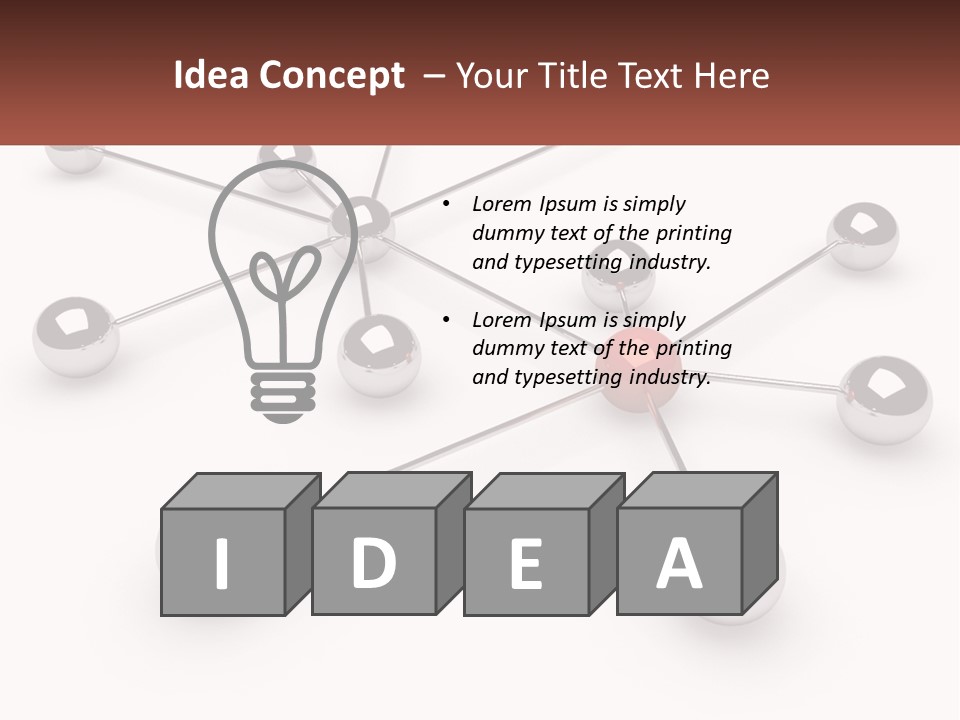 A Red Ball Is Surrounded By Black Balls PowerPoint Template