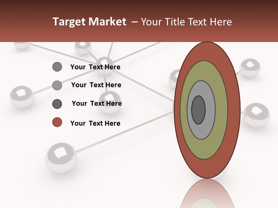 A Red Ball Is Surrounded By Black Balls PowerPoint Template