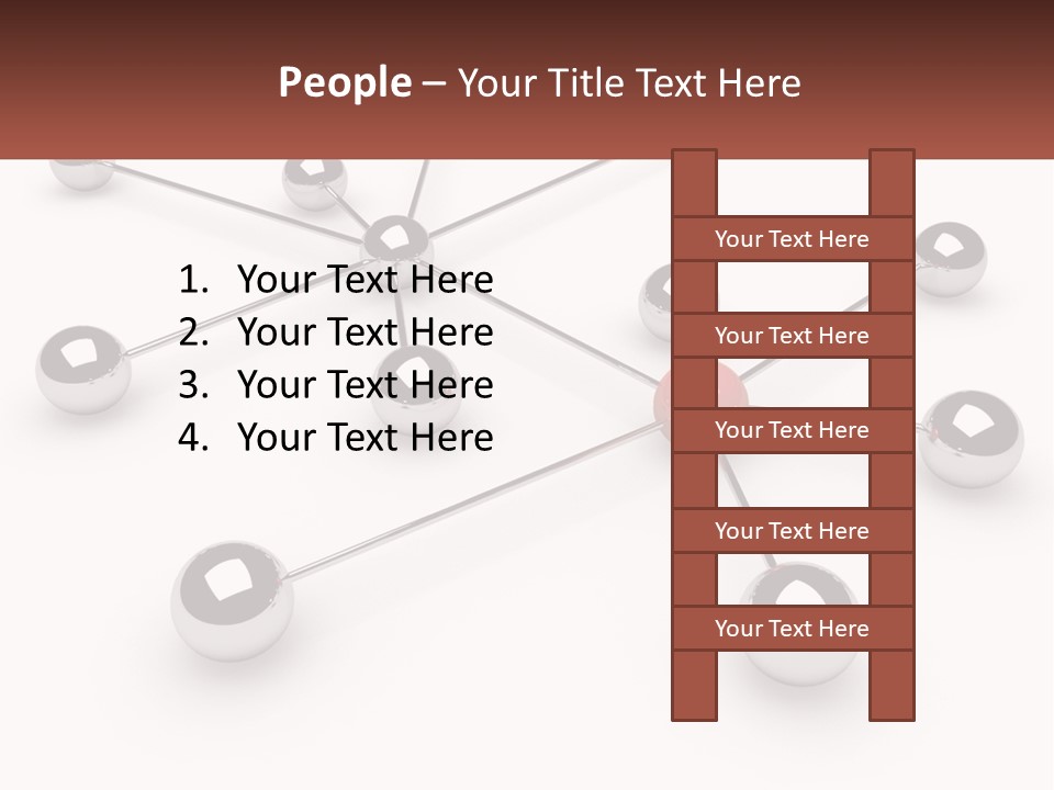 A Red Ball Is Surrounded By Black Balls PowerPoint Template